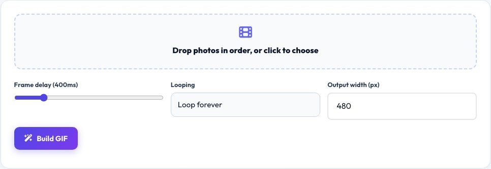 Screenshot of the free GIF Maker from Images tool on AZRS QuickFix