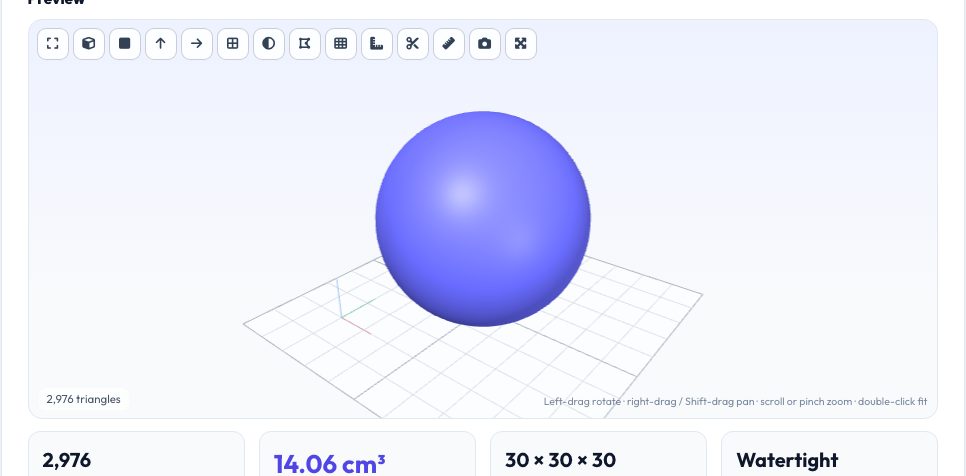 Screenshot of the free PLY / OFF / AMF / GLB / FBX / 3DS to STL Converter tool on AZRS QuickFix