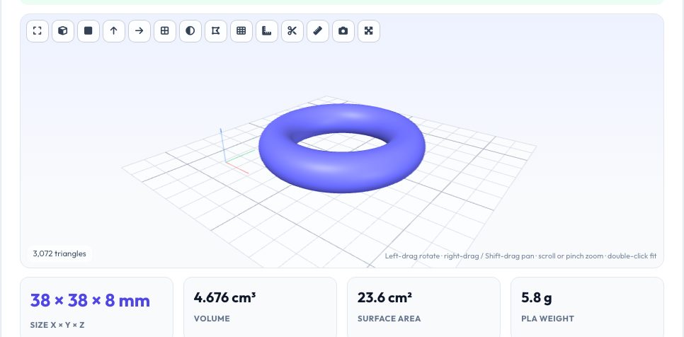 Screenshot of the free Primitive Shapes STL Generator — Cube, Sphere, Cylinder, Torus & More tool on AZRS QuickFix