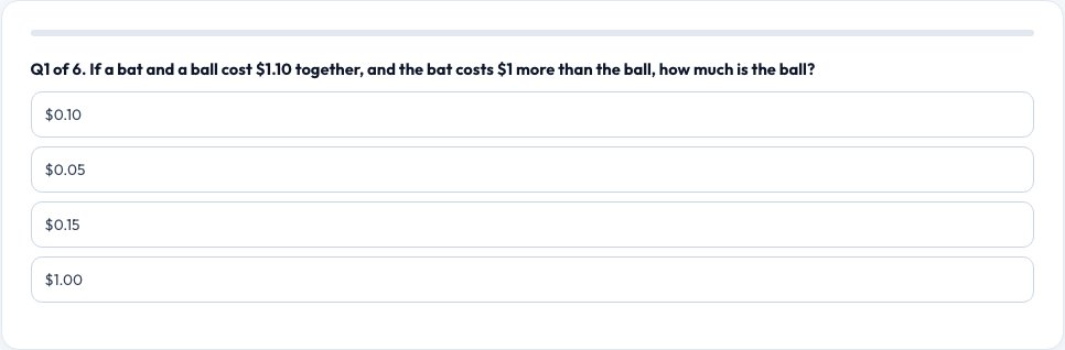 Screenshot of the free Smarter Than Average Quiz tool on AZRS QuickFix